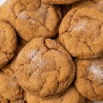 plate full of molasses cookies