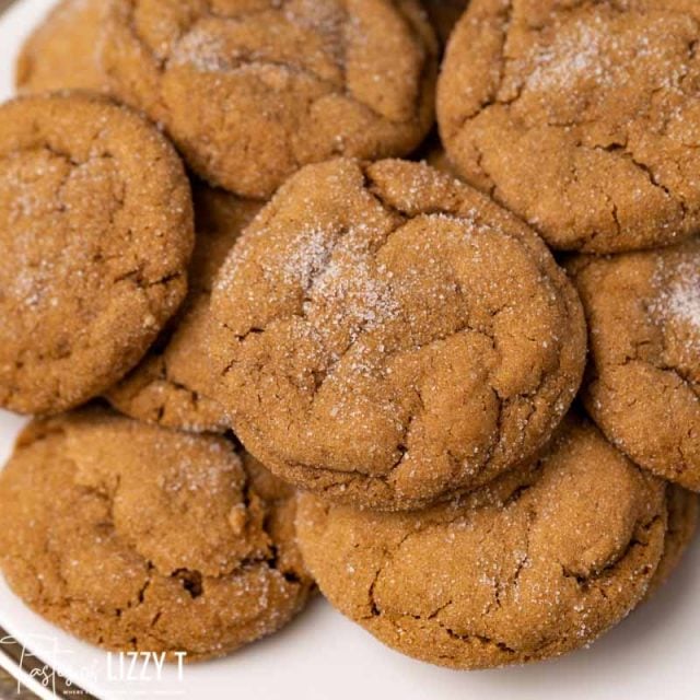 plate of soft baked gingerbread cookies