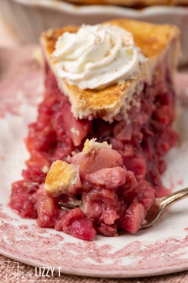 close up of a piece of pie with a bite on a fork