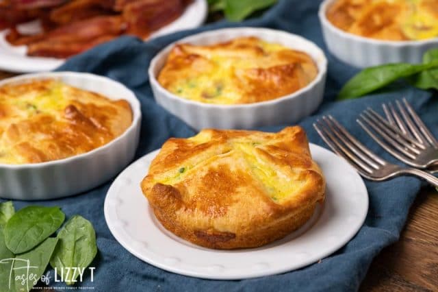 egg souffles in dishes on a table