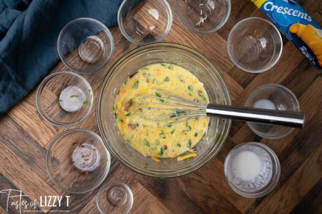 egg mixture for souffles in a mixing bowl