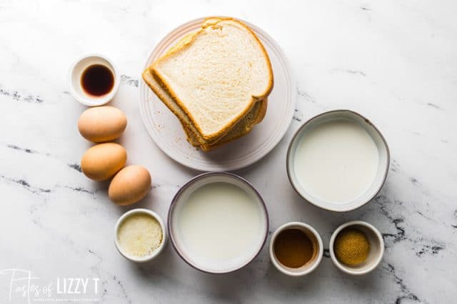 ingredients for oven baked french toast