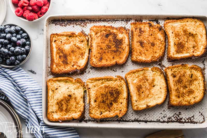 french toast on a baking sheet