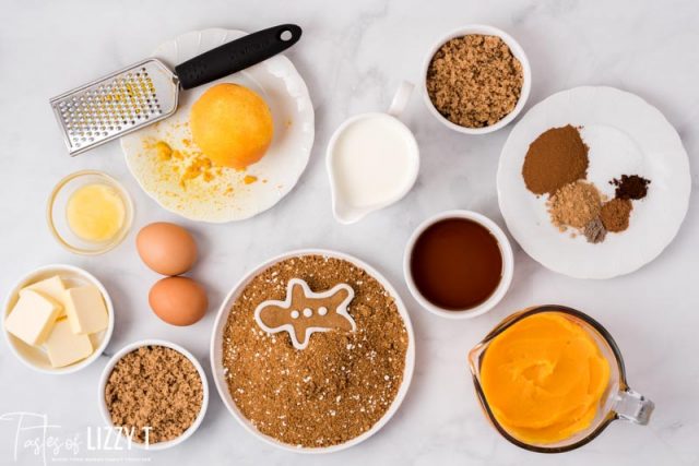 ingredients for a butternut squash pie