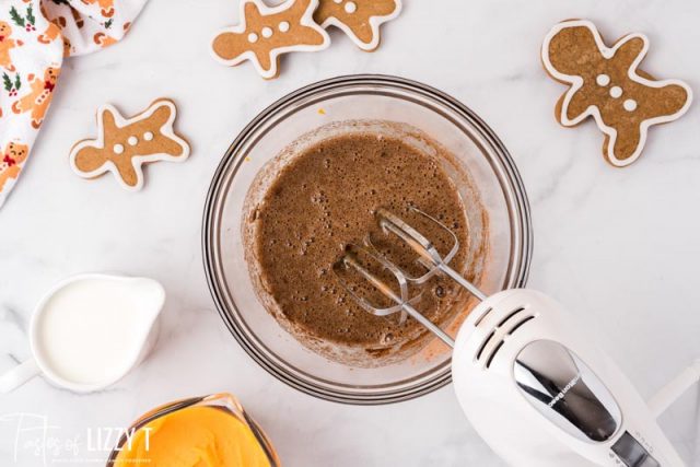 milk and spices in a mixing bowl