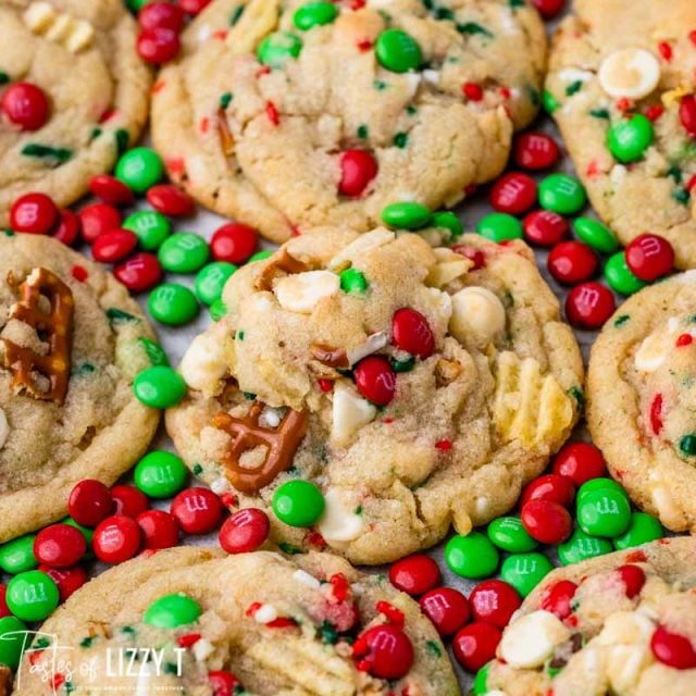 christmas cookies with M&Ms