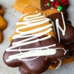 bell shaped gingerbread cookie in chocolate