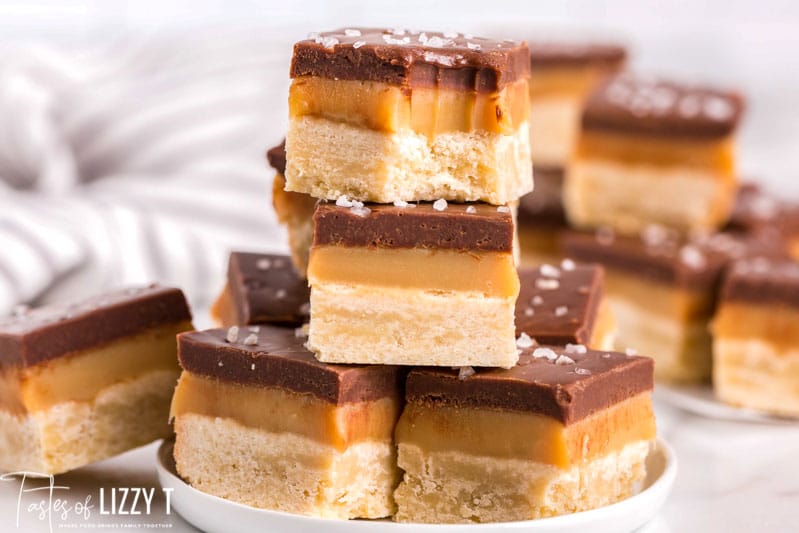 stack of millionaire shortbread bars