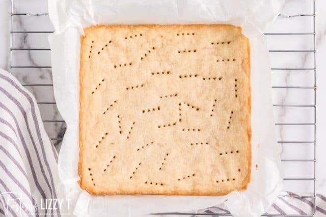 shortbread in a baking pan