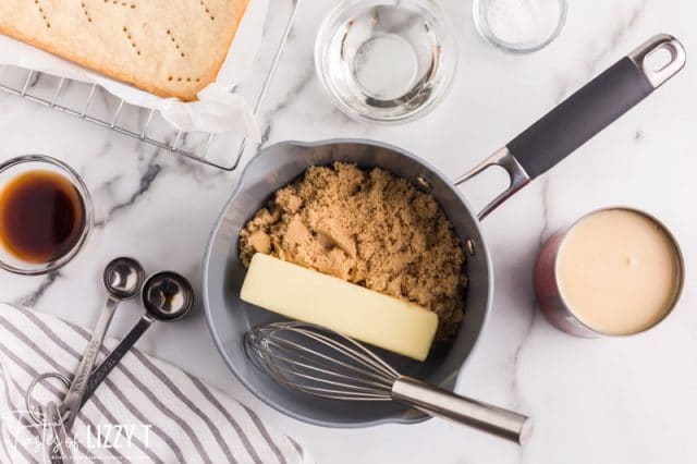 butter and brown sugar in a mixing bowl