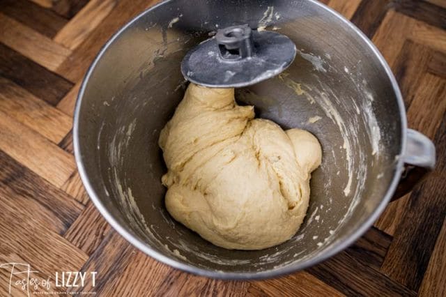 sourdough dough in a mixing bowl