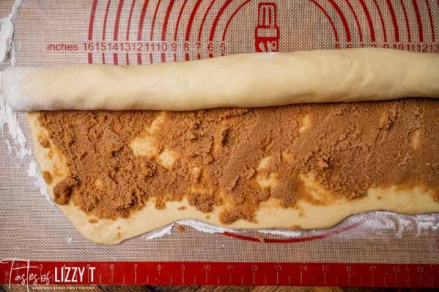 rolling cinnamon roll dough