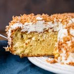 coconut tres leches cake slice