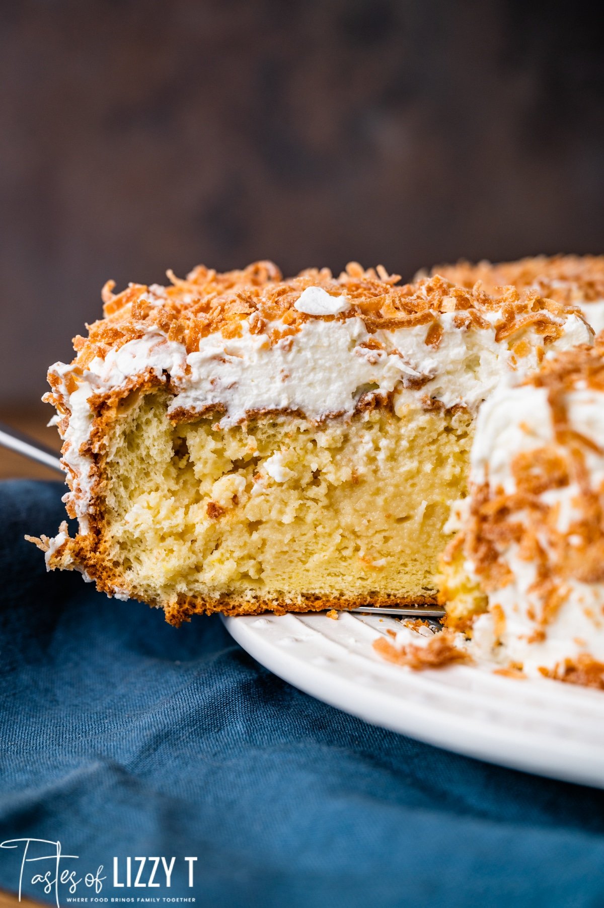 coconut tres leches cake slice