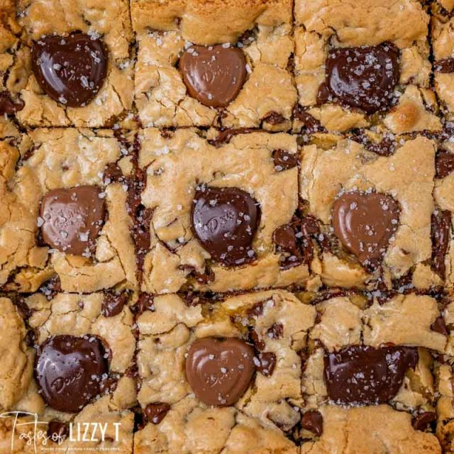 overhead view of cut congo bars with sea salt