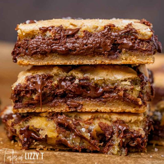 stack of three cookie bars