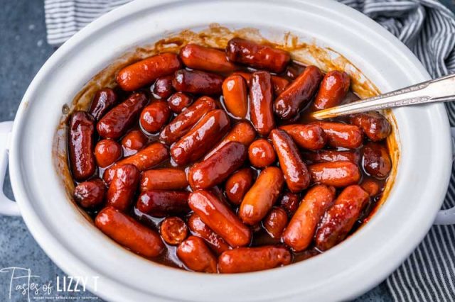 easy bbq lil smokies in a slow cooker