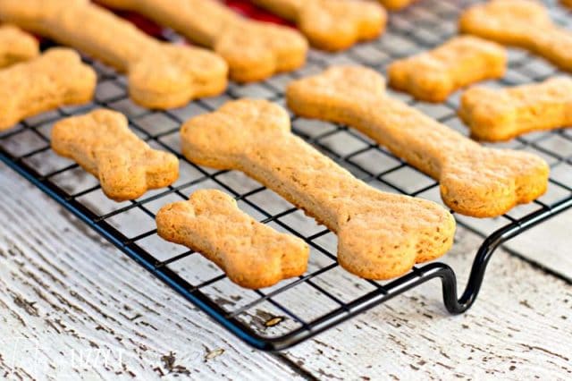 homemade dog treats on cooling rack