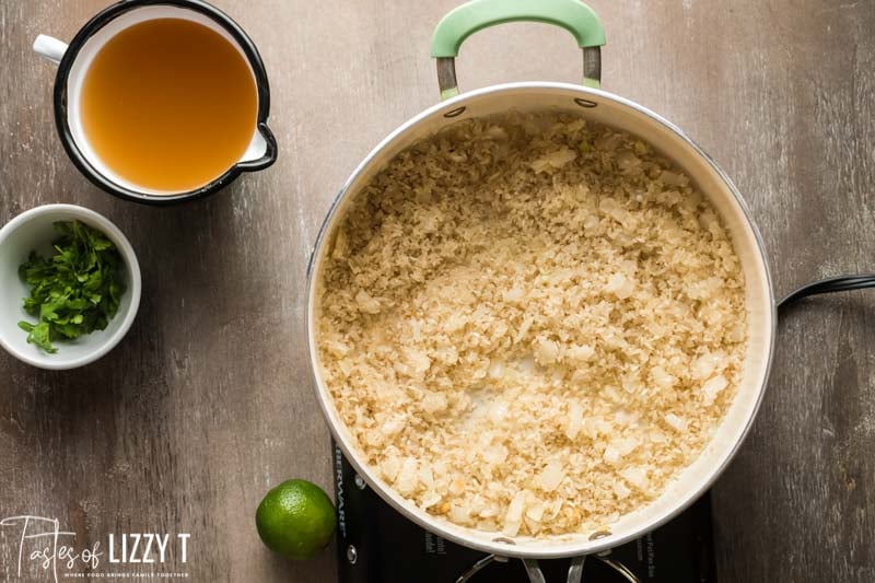 rice in a skillet