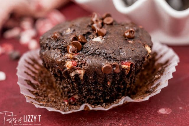 unwrapped peppermint muffin