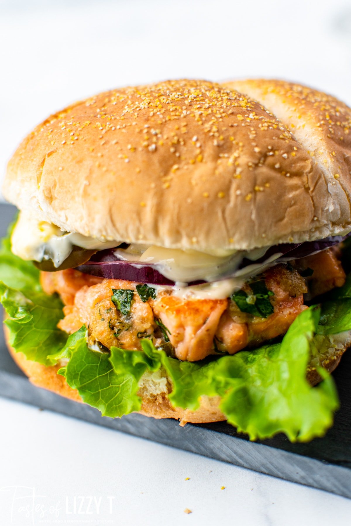Salmon Burger Recipe with Salmon Fillets | Tastes of Lizzy T