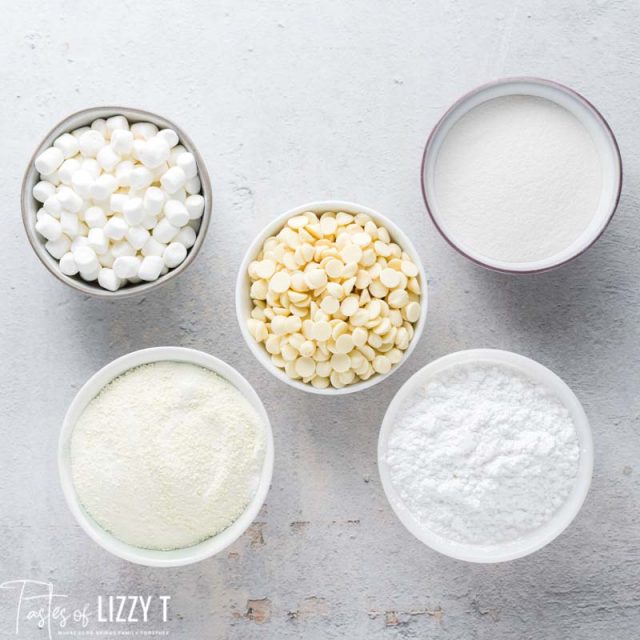 ingredients for white hot chocolate