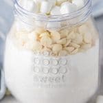 jar of unmixed white hot chocolate