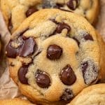closeup of chocolate chip cookie