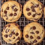 easy chocolate chip cookies on a wire rack