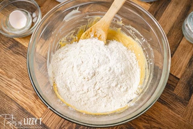 flour in a mixing bowl