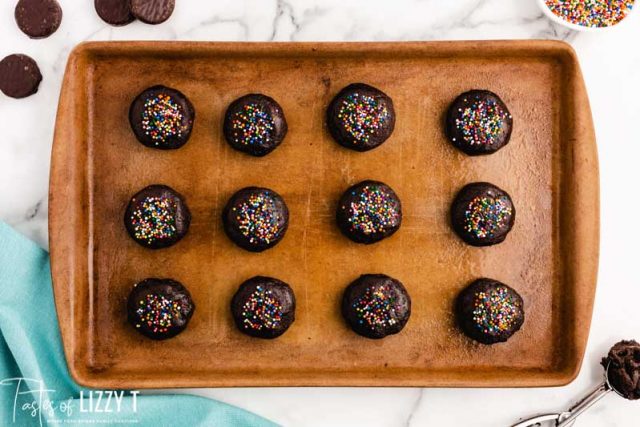 unbaked peppermint patty stuffed cookies