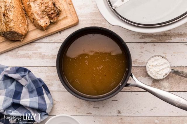 gravy in a saucepan