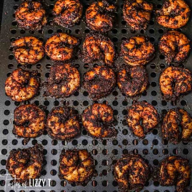 smoked shrimp on a baking sheet