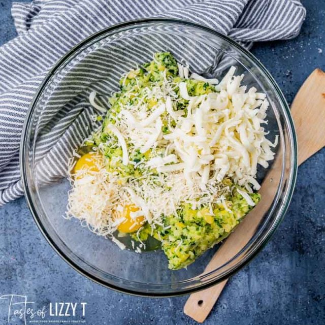 unmixed zucchini mixture in a bowl