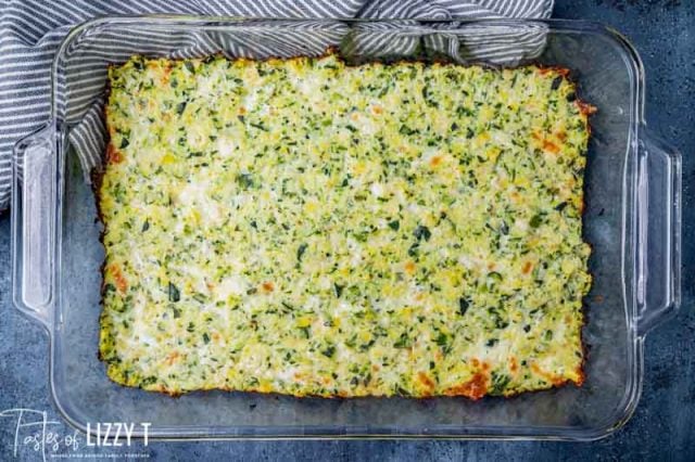 zucchini pizza crust in a pan