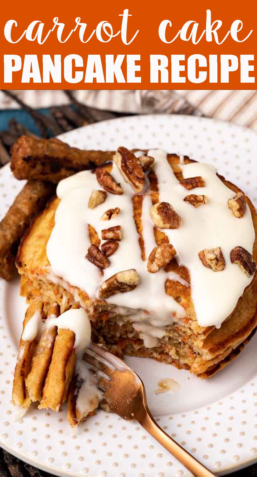 Want a new pancake recipe? Try these carrot cake pancakes loaded with fresh carrots and coconut. Top a cream cheese drizzle. via @tastesoflizzyt