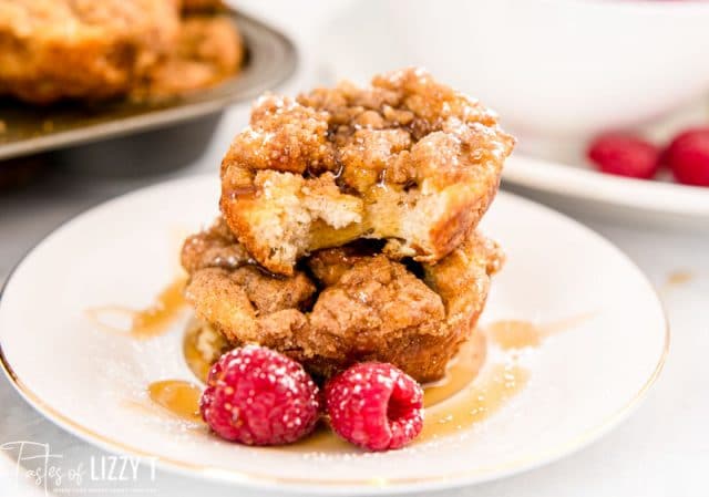 plate of two french toast muffins