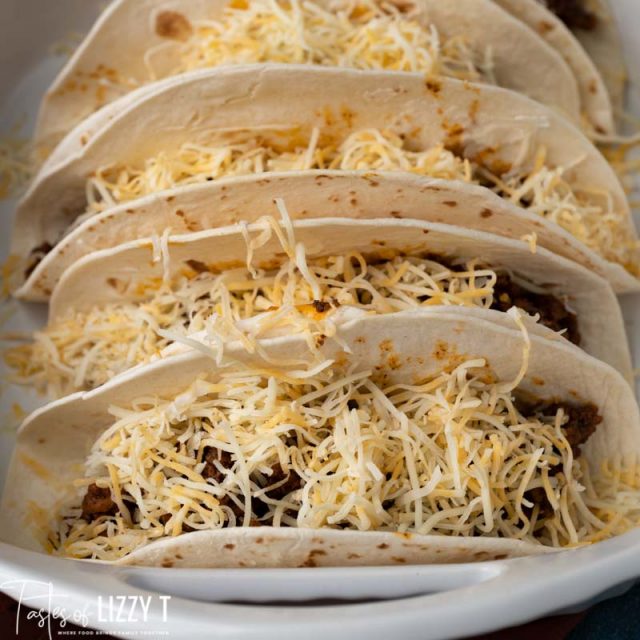 soft shelled tacos with cheese