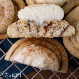 half of a frosted cinnamon roll cookie