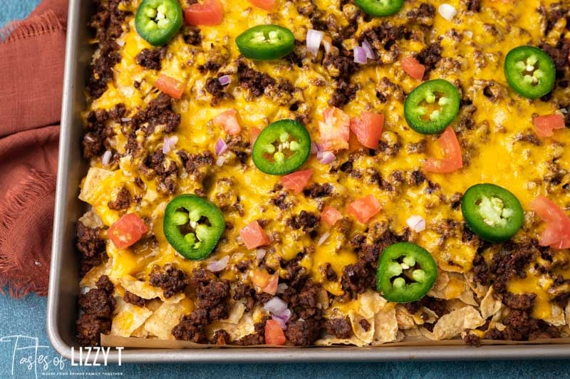 tortilla chip mexican pizza in a pan