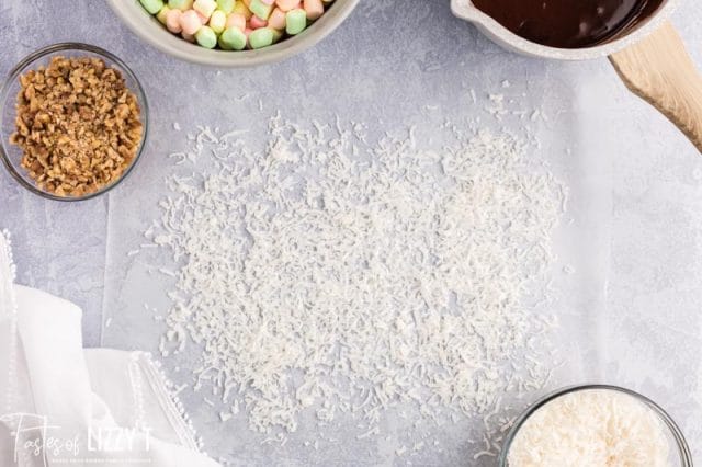 coconut on a piece of parchment paper