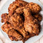 closeup of fried chicken