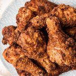 plate full of crispy fried chicken