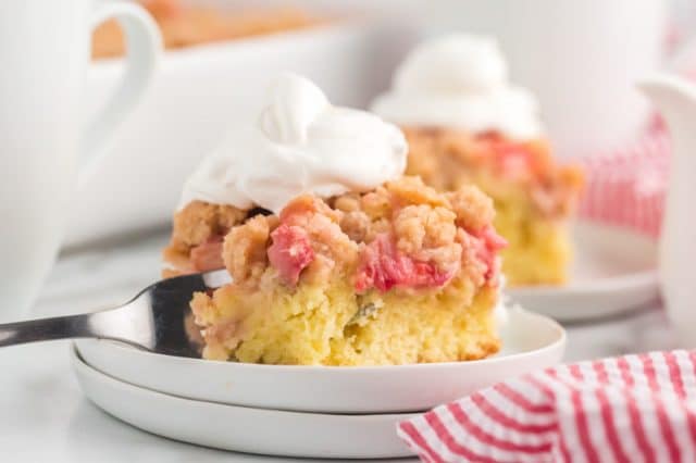 a piece of cake on a plate with a fork