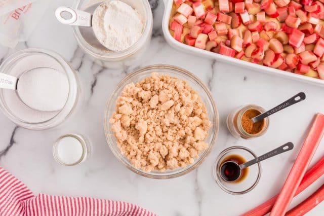 streusel ingredients on a table