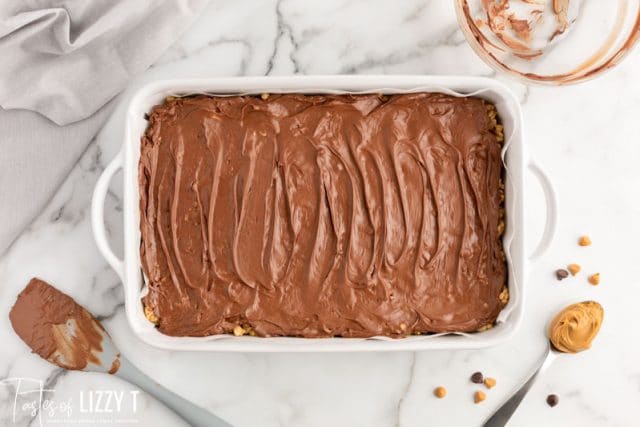 chocolate bars in a baking pan