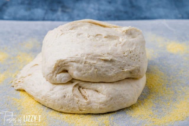 pile of sourdough pizza dough