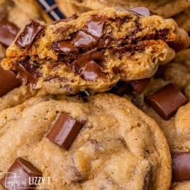 closeup of a chocolate chip cookie