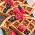 waffle triangles with fresh berries