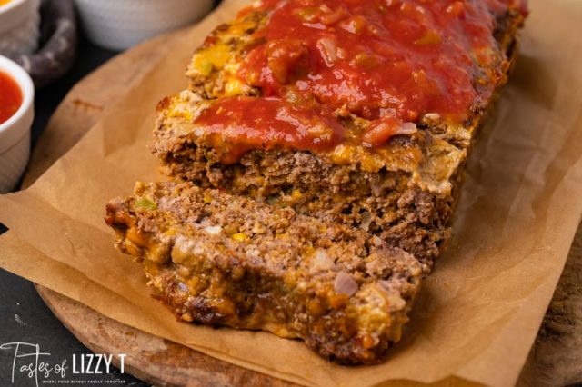 sliced meatloaf on a table